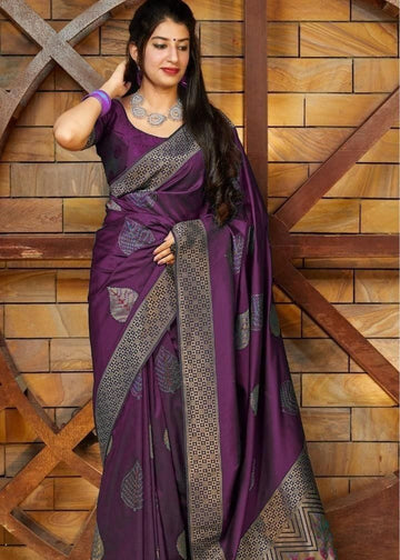 Beautiful Jacquard Lichi Silk Saree Roposo Clout